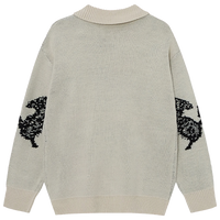 'Hypnos' Collared Quarter-Button Knit Sweater