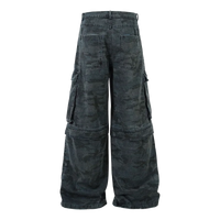 Urban Camo Wide Leg Denim Cargo  Pants