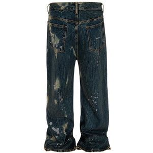 Abstract Acid Wash Vintage Denim Jeans