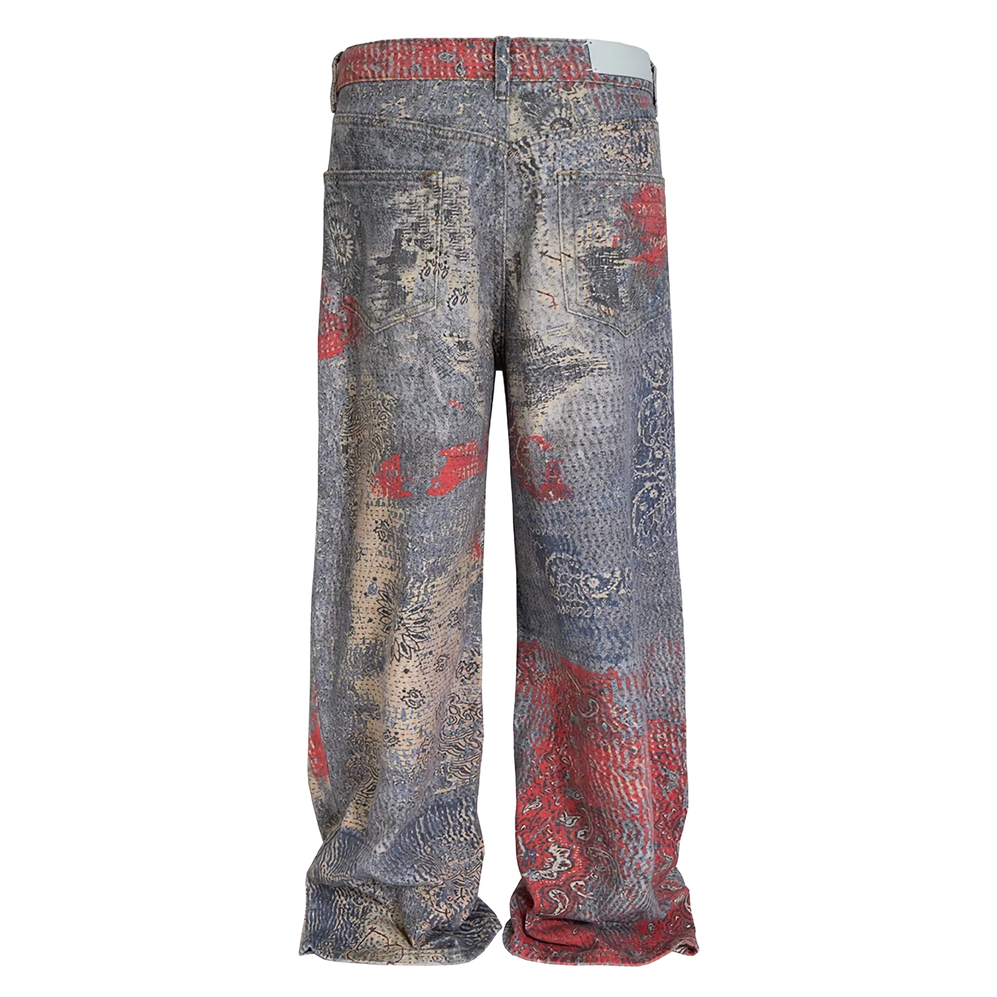 パンツ archive mnml Clash Denim Paisley Grunge CLOUT COLLECTION ™ | Archive Paisley Print Straight Fit Denim Jeans