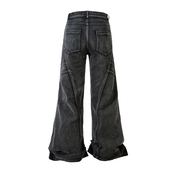 CLOUT COLLECTION ™️ | 'Augmented' Wide Leg Flared Stacked Denim Jeans