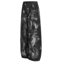 Abstract Painted Wide Leg Black Denim Jeans