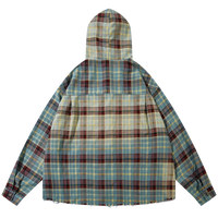Vintage Wash Flannel Button Up with Hood