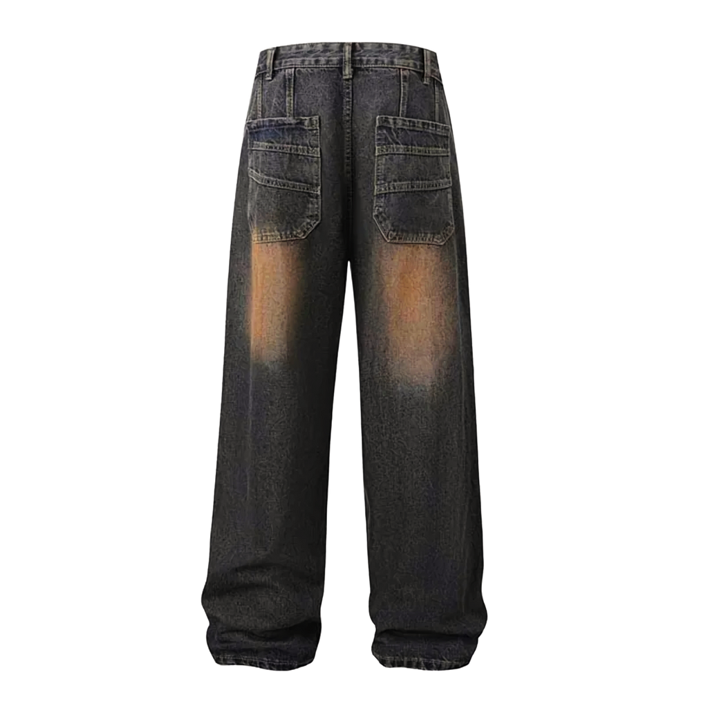 'Barricade' Rivet Strapped Denim Jeans