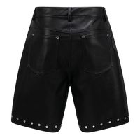 Longline Rivet Studded Faux Leather Shorts