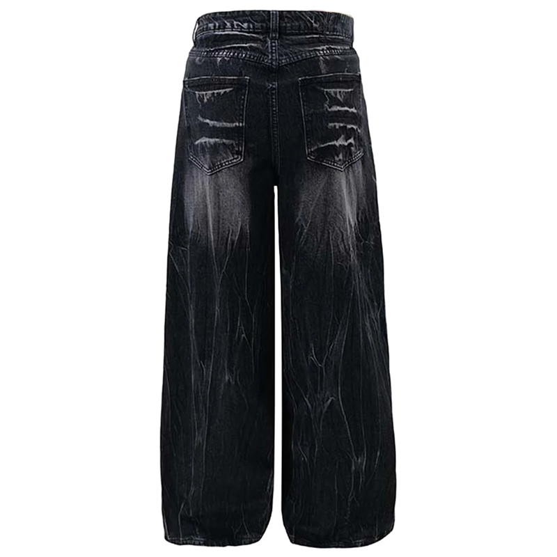 'Obsidian' Acid Wash Black Denim Jeans