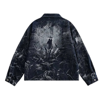 'Prophecy' Custom Print Zip Up Denim Jacket