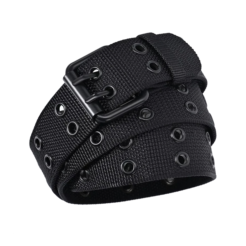 Rugged Knit Double-Buckle Belt