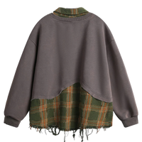 'Drift' Plaid Layered Crewneck Sweater