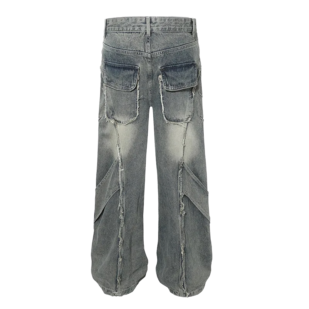 'Slash' Vintage Gray Wash Baggy Denim Jeans