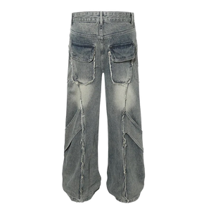 'Slash' Vintage Gray Wash Baggy Denim Jeans