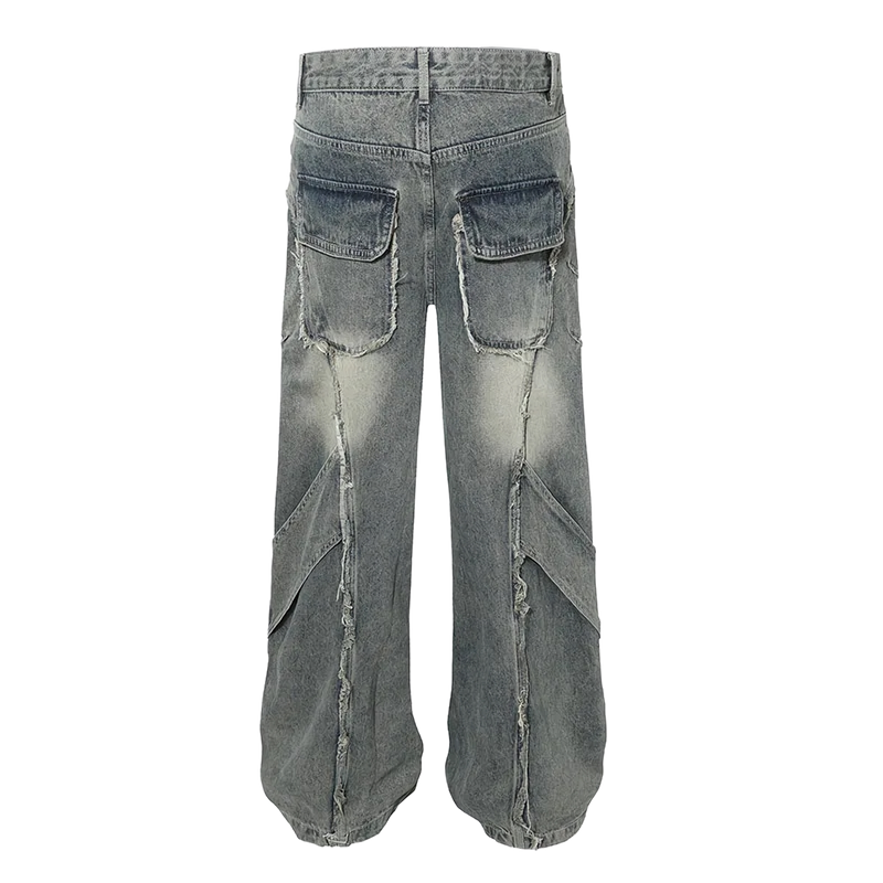 'Slash' Vintage Gray Wash Baggy Denim Jeans