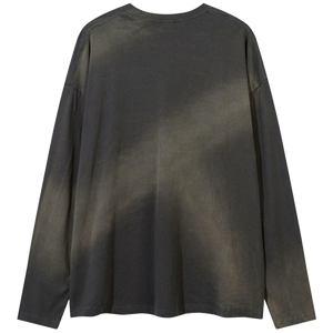 'Shadow' Abstract Print Long Sleeve Cotton Tee