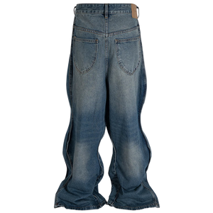 'Tide' Wave-Hem Flared Denim Jeans