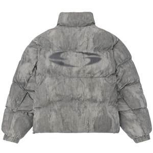 'Mist' Embossed Graphic Print Puffer Jacket