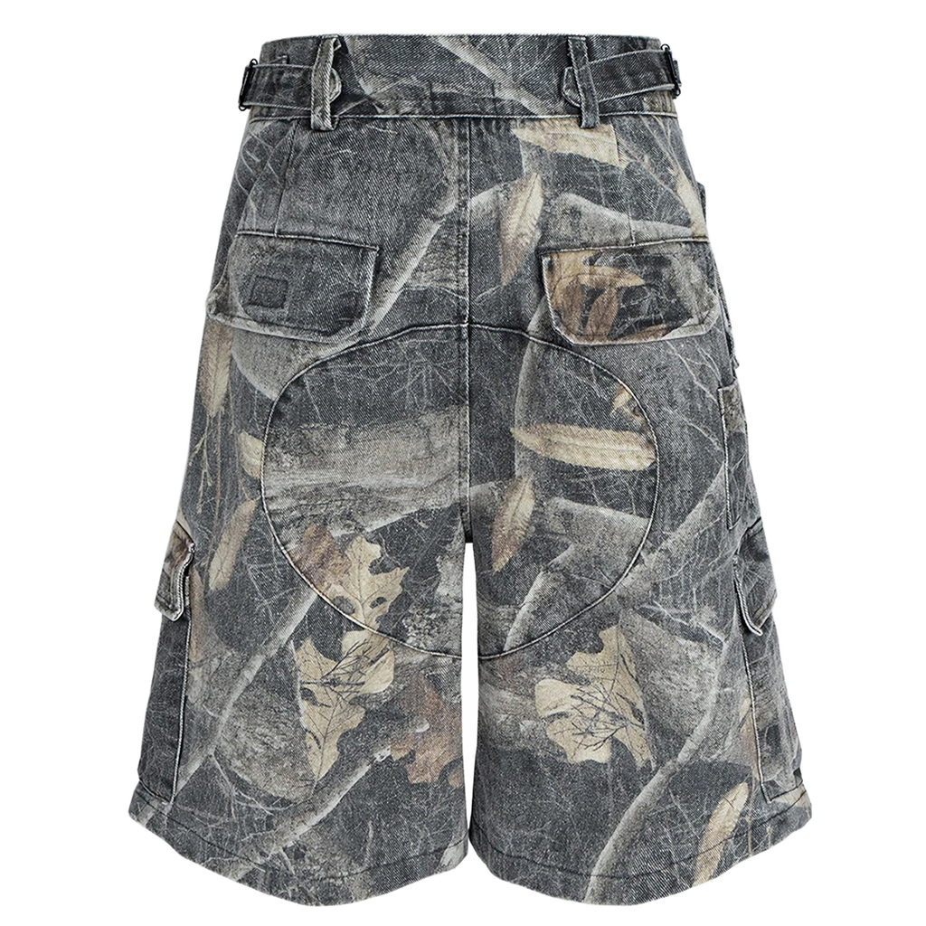 'Ghost' Forest Camo Oversized Cargo Shorts