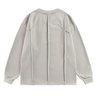 Geometric Paneled Long Sleeve Cotton Tee