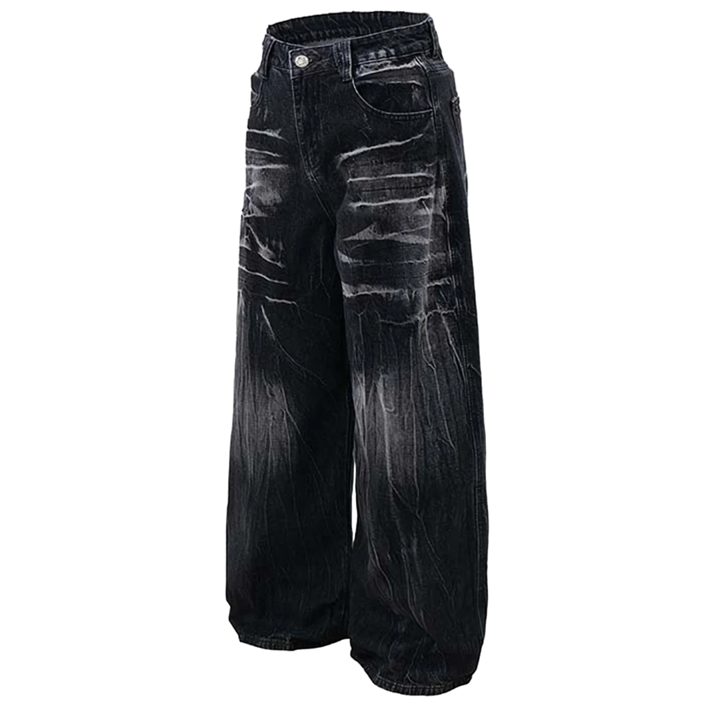 'Obsidian' Acid Wash Black Denim Jeans