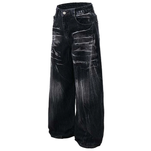 'Obsidian' Acid Wash Black Denim Jeans