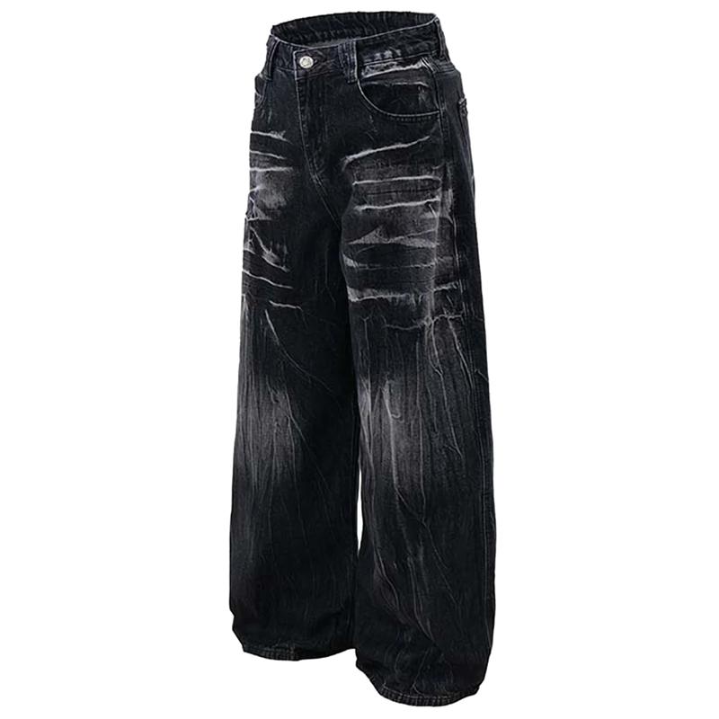 'Obsidian' Acid Wash Black Denim Jeans