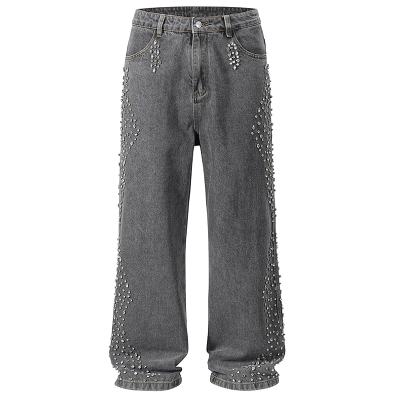 'Echelon' Rhinestone Studded Denim Jeans