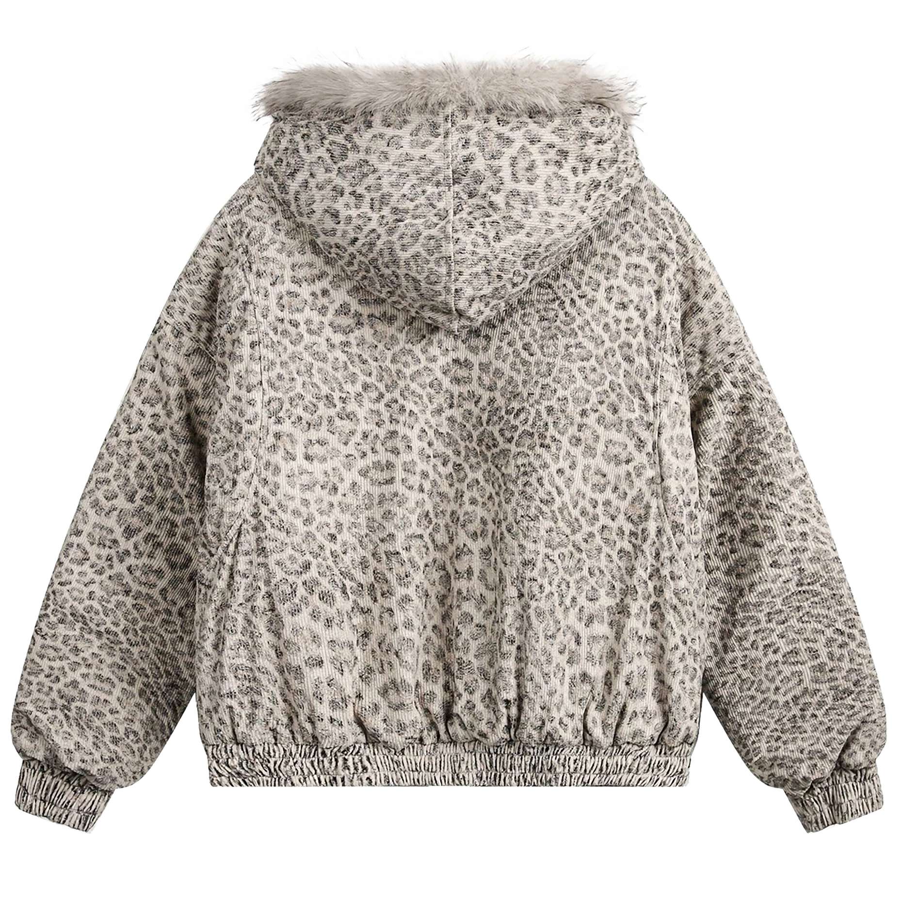 ジャケット・アウター FUGA Leopard Fur Velour Hoodie ACRO TOKYO][FUGA] Velour Hoodie with Fur Trim