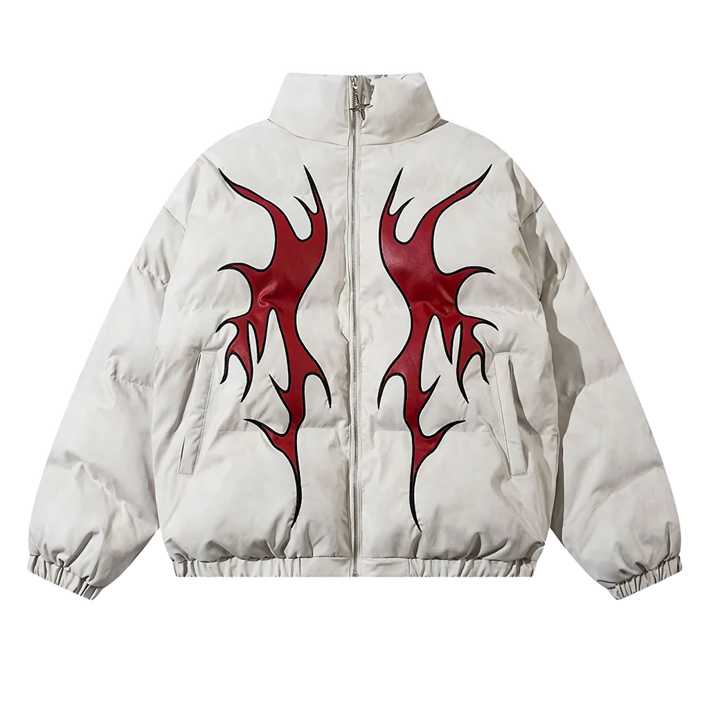 'Deviant' Embroidered Puffer Jacket