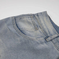 Ken Vibe Rhinestone Studded Distressed Denim Shorts