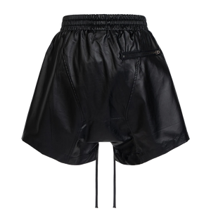 Waxed Faux Leather Cargo Shorts