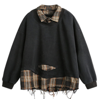 'Drift' Plaid Layered Crewneck Sweater