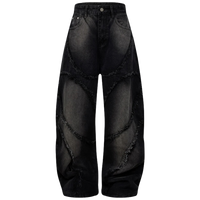 'Torrent' Frayed Wide Leg Denim Jeans