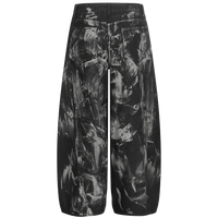 Abstract Painted Wide Leg Black Denim Jeans
