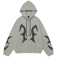 'Sandman' Rune Accent Oversized Zip-Up Hoodie