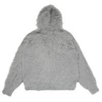 'Ink' Graphic-Patch Oversized Fur Hoodie