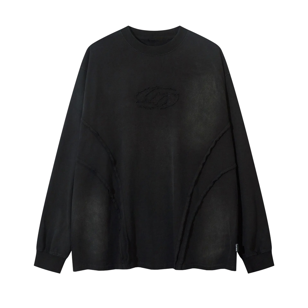 'Decay' Embroidered Long Sleeve Cotton Tee