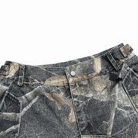 'Ghost' Forest Camo Oversized Cargo Shorts