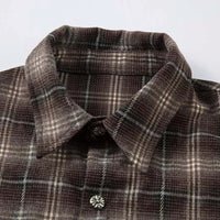 'Strata' Plaid Layered Long Sleeve Button Up
