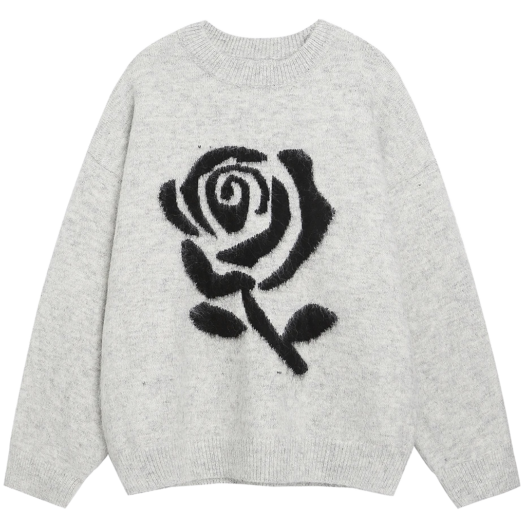 'Midnight Rose' Oversized Knit Sweater