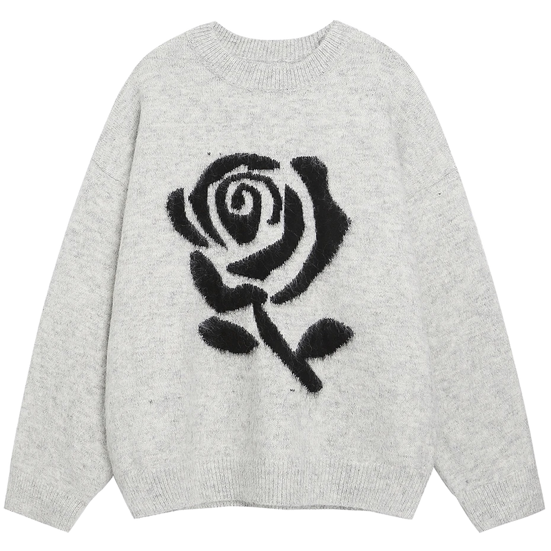 'Midnight Rose' Oversized Knit Sweater