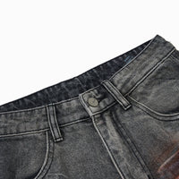 'Overspray' Distressed Wide Leg Cargo Jeans