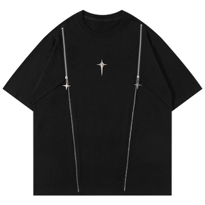 'Prestige' Oversized Double Zip T-Shirt