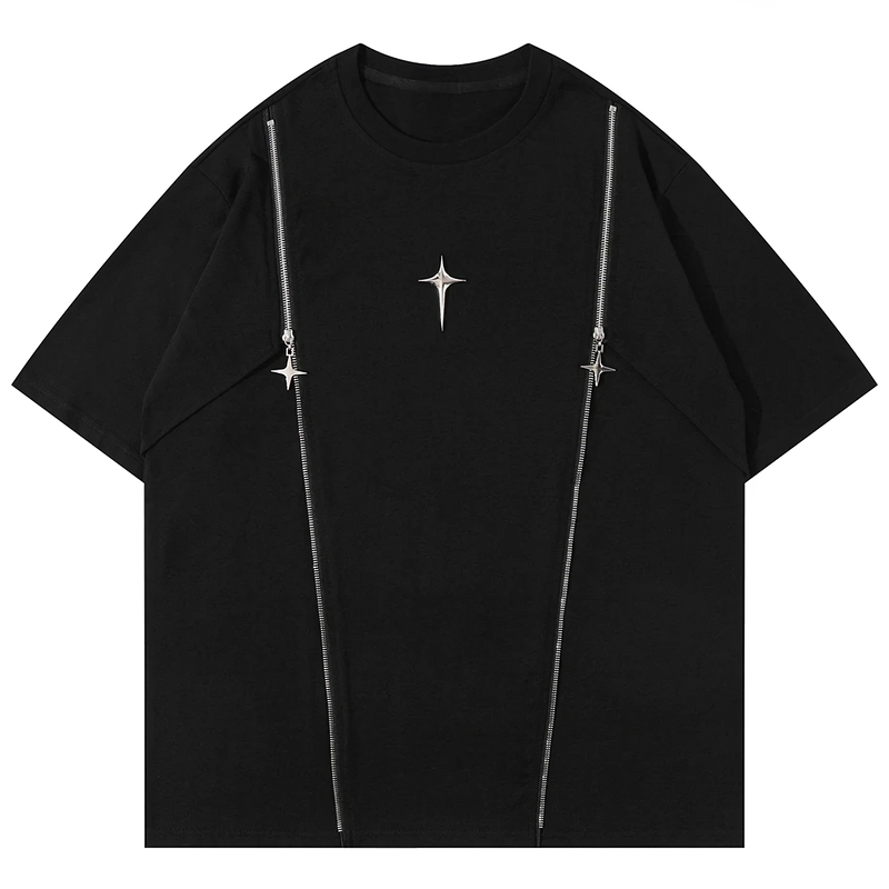 'Prestige' Oversized Double Zip T-Shirt