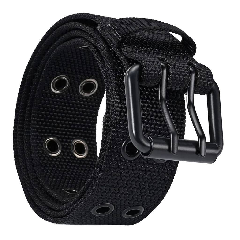 Rugged Knit Double-Buckle Belt