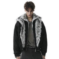 'Metro' High Collar Fur Trim Jacket