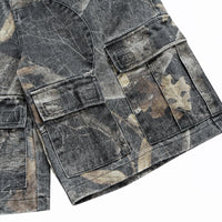 'Ghost' Forest Camo Oversized Cargo Shorts