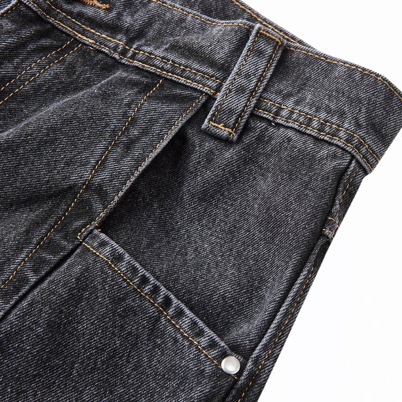 'Nyx' Charcoal Shadow Wash Oversized Denim Jeans