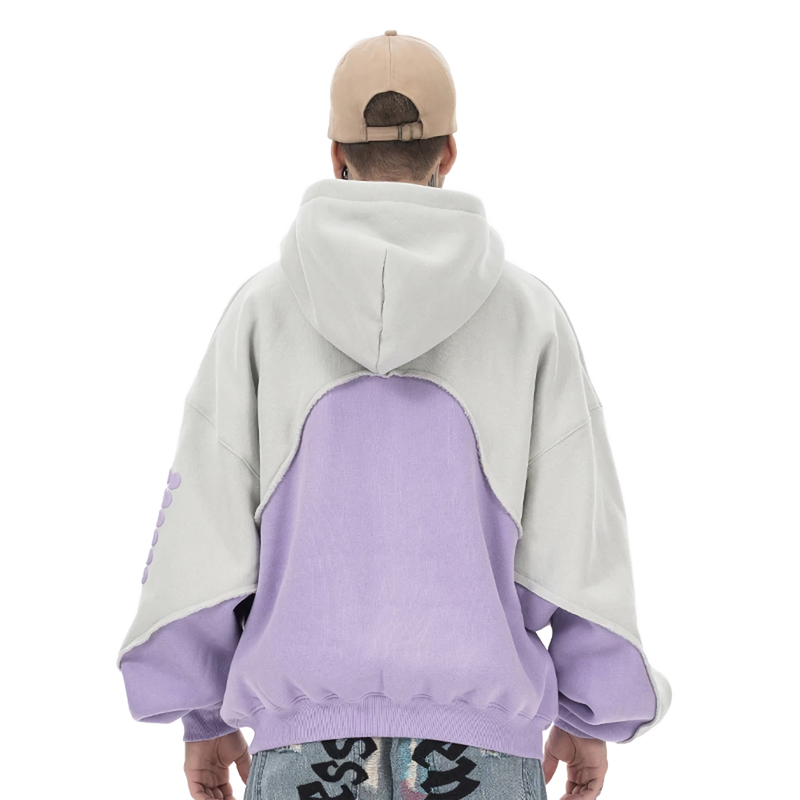 'Saint' Foam Print Oversized Cotton Hoodie