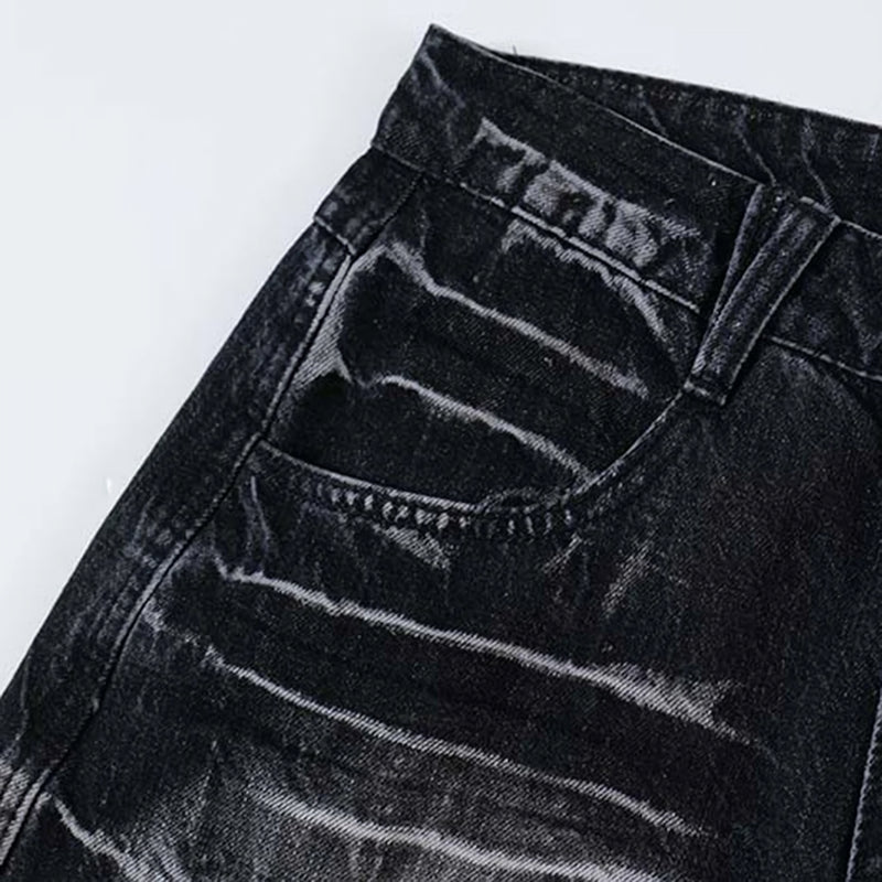 'Obsidian' Acid Wash Black Denim Jeans