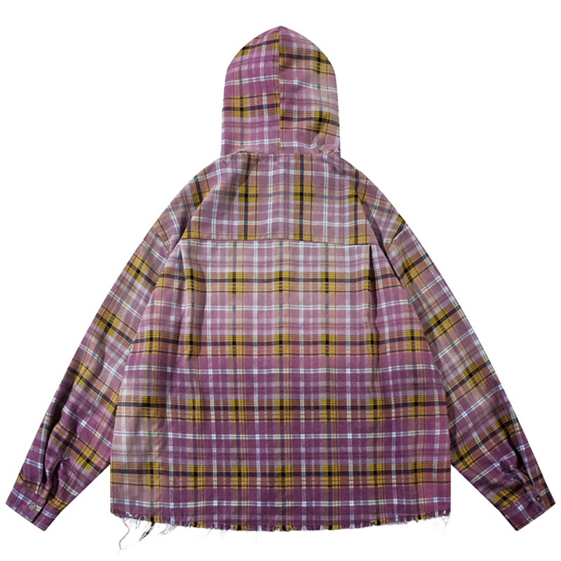 Vintage Wash Flannel Button Up with Hood