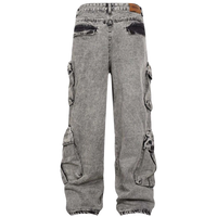 'Vanguard' Oversized Stonewash Denim Cargo Jeans